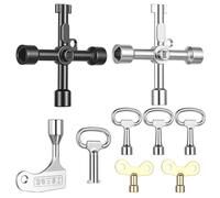 FengFution 9 Pcs Cle Purge Radiateur, Clé Universelle à 4 Voies rmoire Electrique, Cle Triangle e Placard de Compteur Robinet, Compteur de Gaz, Vanne d'Eau, Armoire électrique
