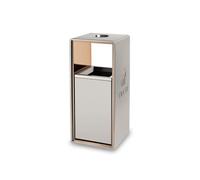 fengqingyunyan0304 Poubelle, Poubelle d'extérieur avec cendrier carré en métal, grande poubelle commerciale domestique moderne (avec cendrier) or blanc gris(White)