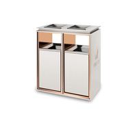 fengqingyunyan0304 Poubelle, Poubelle extérieure double seau colonne de cendrier carré en métal, grande poubelle commerciale domestique moderne avec(White,S)