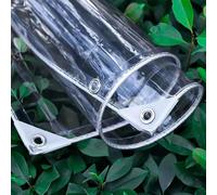 FENGSHOUU Bâche Transparente Extérieur avec Oeillets,365g/m² Bâche en Plastique PVC,Auvent Pliable Indéchirable et Coupe-Vent,pour Camping Balcon Jardin Plantes Serre Toit (2.4m x 2.1m)