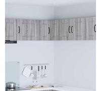 Fengshui Armoire d'angle murale gris Sonoma 57 x 57 x 40 cm | Matériau en bois, robuste, beaucoup d'espace de rangement, étagères, montage mural, pour cuisines modernes