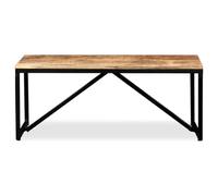 Fengshui Banc en bois de manguier massif 110 x 35 x 45 cm | Style industriel, design vintage, pieds de chaise stables, montage facile, grain de bois unique