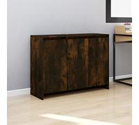 Fengshui Buffet en chêne fumé 102 x 33 x 75 cm | 3 portes, armoire d'appoint, espace de rangement pour livres, plaque robuste pour la décoration