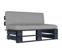 Fengshui Canapé en palettes, partie centrale en bois noir imprégné | Résistant aux intempéries, design modulaire, coussin inclus, pour jardin, terrasse, balcon