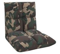 Fengshui Chaise de sol réglable 55 x 61 x 57 cm Vert olive | Cadre en acier, rembourrage en mousse de polypropylène, dossier de 90 à 180 degrés, facile d'entretien