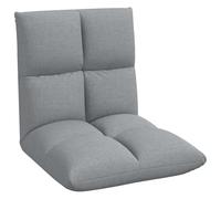 Fengshui Chaise de sol réglable gris clair 55 x 61 x 57 cm | Cadre en acier stable, rembourrage en mousse de polypropylène, dossier de 90 à 180 degrés, facile d'entretien