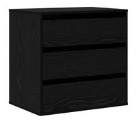 Fengshui Commode noire 61 x 41 x 58 cm en bois | Rectangulaire, plusieurs tiroirs, design moderne, pour chambre à coucher, facile d'entretien