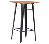 Fengshui Ensemble de bar 3 pièces en acier noir, 1 table, 2 chaises | Contreplaqué massif, plateau en pin massif, pieds en acier revêtu par pulvérisation, 110 kg par siège