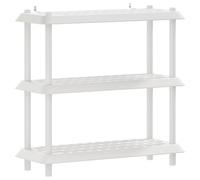 Fengshui Étagère en polypropylène à 3 niveaux - 100 x 40 x 96 cm - Blanc | Pour cour et salon, avec trous de drainage, résistant aux UV, facile d'entretien