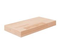 Fengshui Étagère murale en chêne massif non traité, plaque carrée en bois de 40 x 20 x 4 cm, comme étagère pour un espace de rangement supplémentaire ou une surface d'exposition dans l'appartement.