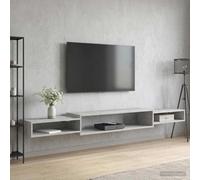 Fengshui Étagère murale grise béton en bois - Étagère murale ouverte pour livres et décoration - Montage mural peu encombrant pour salon, chambre à coucher et couloir - Design moderne avec clairs
