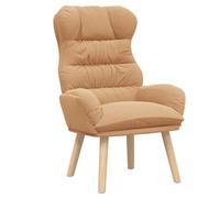 Fengshui Fauteuil beige 69 x 74 x 93 cm Tissu Sherpa | Pieds en bois de caoutchouc, accoudoirs rembourrés, montage facile, salon