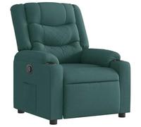 Fengshui Fauteuil relax en tissu vert foncé manuel 135 degrés | Poche latérale, cadre en bois et métal, charge jusqu'à 110 kg, respirant