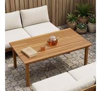 Fengshui Plateau de table 110 x 55 x 3,5 cm en teck massif | Angle droit, surface à base d'eau, pour l'intérieur et l'extérieur, facile d'entretien