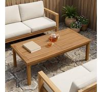 Fengshui Plateau de table à angle droit en teck massif naturel | Revêtement à base d'eau, design moderne, polyvalent comme table à manger ou bureau, facile d'entretien