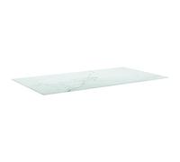 Fengshui Plateau de table en verre trempé blanc 120 x 65 cm 8 mm | Aspect marbre, pour table à manger, table basse, table d'appoint, résistante aux rayures, facile à nettoyer