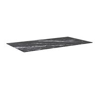Fengshui Plateau de table noir 120 x 65 cm en verre trempé aspect marbre | Verre trempé, durable, facile à nettoyer, pour table à manger et table basse