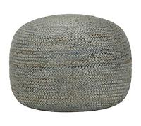Fengshui Pouf en jute fait à la main Vert olive 45 x 30 cm | Repose-pieds pour salon, rembourrage en perles EPS, cordes de jute tressées, pour canapé ou fauteuil