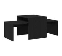 Fengshui Set de table gigogne noir aspect chêne | Table d'appoint coulissante 100 x 48 x 40 cm, facile d'entretien, pour salon