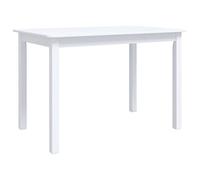 Fengshui Table à manger blanche 114 x 71 x 75 cm en bois massif en hévéa | Plateau de table en MDF, surface laquée facile d'entretien, montage facile, pour salle à manger et cuisine
