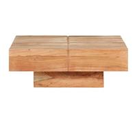 Fengshui Table basse 80 x 80 x 28 cm en bois massif d'acacia | Table en bois stable, grain de bois unique, idéale pour le salon ou le bureau