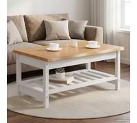 Fengshui Table basse Ekai - En pin massif - Blanc - 100 x 60 x 45,5 cm | Design Live Edge, surface laquée, taille compacte pour les petits espaces, facile d'entretien avec un chiffon humide