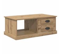 Fengshui Table basse en bois 90 x 50 x 35 cm | Avec tiroir et étagère, design moderne, espace de rangement pour le salon, montage facile