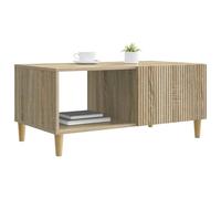 Fengshui Table basse en chêne Sonoma 90 x 50 x 40 cm | Design vintage, rectangulaire, espace de rangement avec porte pivotante, facile d'entretien, pour le salon