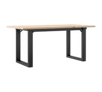 Fengshui Table basse en pin massif - 90 x 40 x 45 cm - Structure en O | Cadre en acier robuste, bois naturel durable, aspect rustique, idéal pour les boissons et la décoration