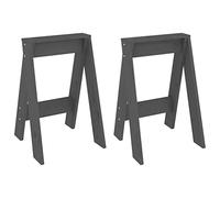 Fengshui Tabouret 2 pièces Gris 40x40x60 cm Bois massif pin | Sans dossier, design rustique, polyvalent pour cuisine, salle à manger, salon, instructions de montage incluses