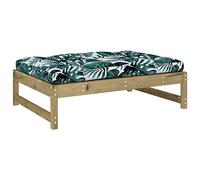Fengshui Tabouret de jardin en pin imprégné 120 x 80 cm | Design à lattes, coussin d'assise rembourré épais, design modulaire, convient pour l'extérieur, max. 110 kilogrammes