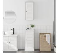 Fengshui Vigo Ensemble de meubles de salle de bain avec étagère 2 pièces | Armoire vitrine en pin massif - 37,2 x 34 x 70 cm - Armoire de salle de bain 37,2 x 34 x 80 cm - Montage mural - Style