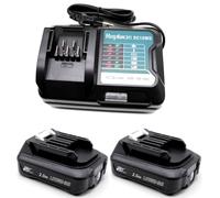 FengWings® 2X BL1021B Batterie avec Chargeur DC10WD Compatible avec Makita 12V Batterie BL1015 BL1016 CP100DZ MP100DZ CG100 CG100D CG100DSYEX CG100DWAEA CG100DZA CL106FD CG100D UB100DZ DF031D DF331D
