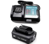 FengWings® BL1021B Batterie 12 V 2000 mAh avec Chargeur DC10WD - Remplace Les Batteries Makita 12 V CXT BL1015 BL1016 BL1021B BL1041B BL1020B BL1040B, Compatible avec DF032D HP333D TD1107F107FD
