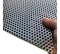 FengYoo Tôle perforée | Tôle perforée en acier inoxydable Trou de 5 mm, épaisseur 1.1 mm- 500 mm x 250 mm - Tôles perforées en métal | Grille inox | Grillage gouttiere