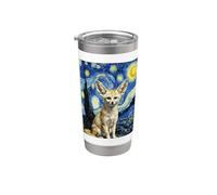 Fennec Fox Van Gogh Starry Night Design artistique Gobelet isotherme en acier inoxydable double paroi
