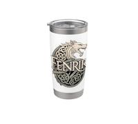 Fenrir Viking Wolf - Mythologie nordique Gobelet isotherme en acier inoxydable double paroi
