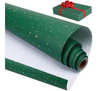 Fentar Papier Cadeau Vert, Papier Cadeau Noel Gros Rouleau de 43 cm x 10 m, Emballage Cadeau Mat de Luxe Recyclé, Rouleau Emballements de Cadeaux pour Anniversaire, Enfant, Mariage, Fête