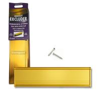 Fente pour mallette avec brosse et couvercle, en or, dimensions 292 x 75 mm