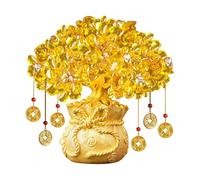 Fenteer Arbre à argent en citrine Feng Shui, plante en pot, bonsaï décoratif pour armoire, bureau ou magasin, 17 Cm X 8 Cm X 18 Cm