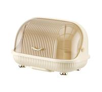 Fenteer Boîte de Rangement pour Bouteilles Égouttoir à Vaisselle Porte-gobelets Plateau Égouttoir Amovible Organisateur de Table Couvercle Fermeture Hermétiqu, L Cream