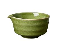 Fenteer Bol à matcha, outils de préparation de thé faits à la main avec bec verseur, céramique, tasse à thé japonaise, bol à thé traditionnel en, Vert Foncé