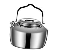 Fenteer Bouilloire Extérieure Théière de Camping Acier Inoxydable Bouilloire à Eau Portable Pot à Café pour Boissons Chaudes Convient Au Camping à La Pêche à, 1.5 L Argent Brillant