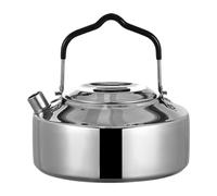 Fenteer Bouilloire Extérieure Théière de Camping Acier Inoxydable Bouilloire à Eau Portable Pot à Café pour Boissons Chaudes Convient Au Camping à La Pêche à, 1l Argent Brillant
