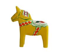 Fenteer Cheval de Dalécarlie Figurine de Bureau Statue En Bois Sculpture Nordique Décoration Traditionnelle Peinte à La Main Adapté Comme Cadeau de Crémaillè, Jaune