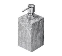 Fenteer Distributeur de Savon en Marbre avec Pompe en Acier Inoxydable, Design Contemporain pour La Salle de Bain, Gris