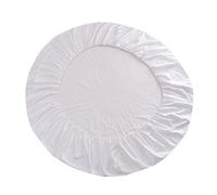 Fenteer Draps de Lit Ronds,Housse de Lit Ronde en Coton - Blanc