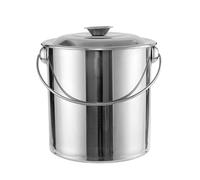 Fenteer En Acier Inoxydable avec Couvercle, Facile à Nettoyer, Seau à Huile, Ustensiles de Cuisine, Seau à Eau, à Pâtes pour La Maison, 1.5 L