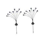 Fenteer Ensemble de 2 Lampes Solaires en Forme D'œil pour L'extérieur, Décorations d'halloween, Rouge