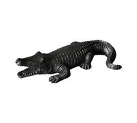Fenteer Figurine de Crocodile En Céramique, Œuvre D'art pour Intérieur et Extérieur, noir